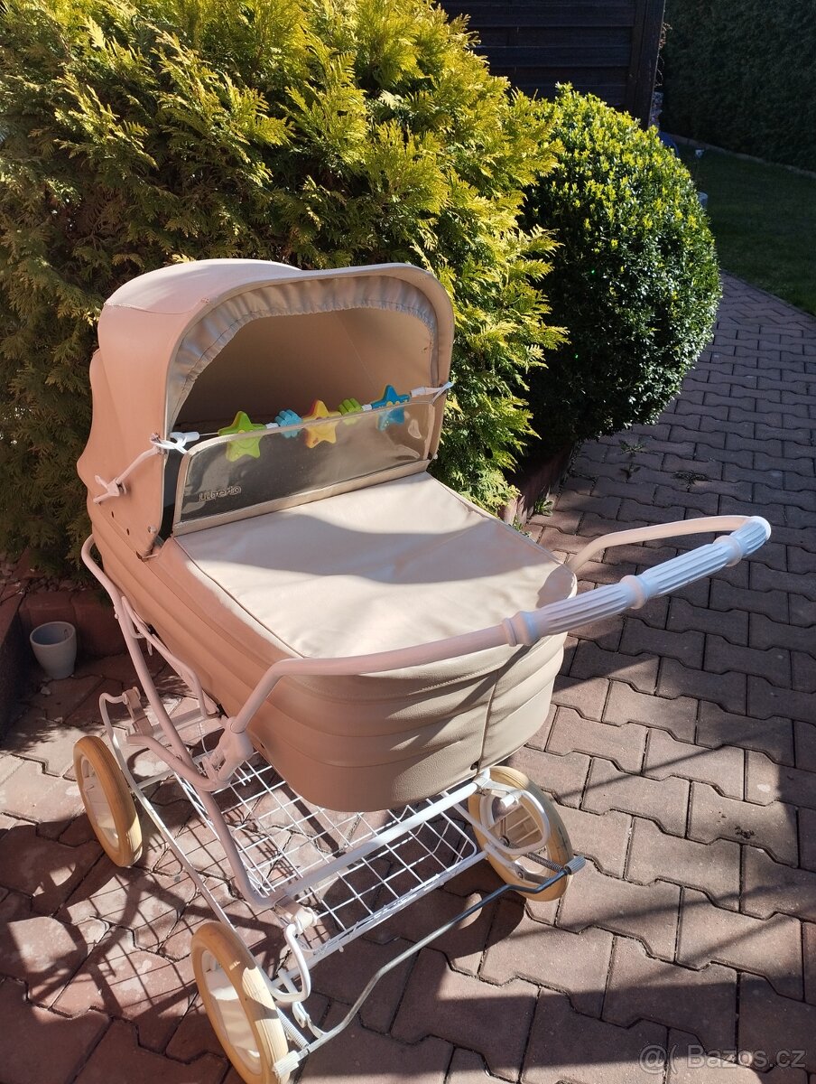 Retro kočárek Liberta kožený - 5