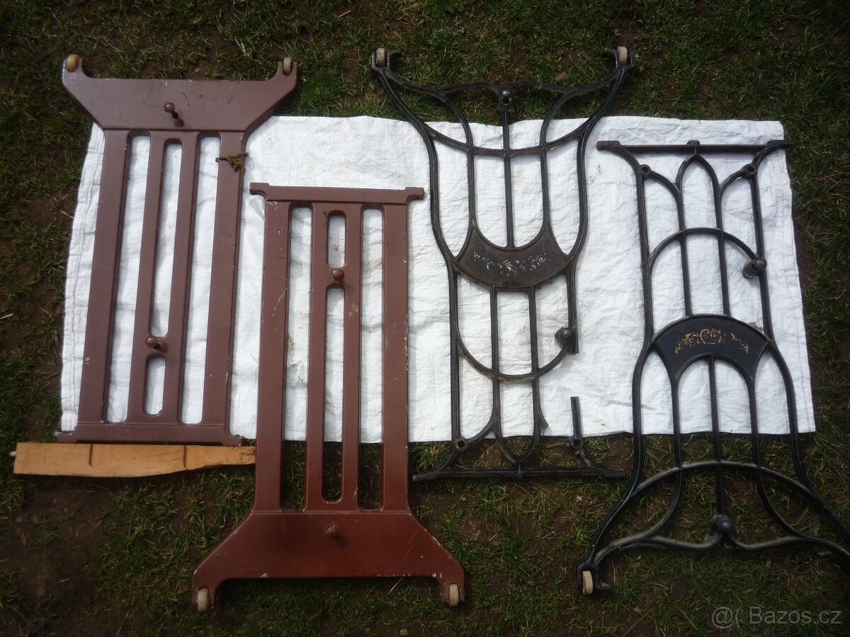 prodám dvoukolák, litinové boky podstavce na šicí stroj, vho - 5