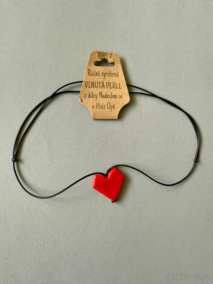 Náhrdelník srdce, hand made, nový, sleva 250 Kč. - 5