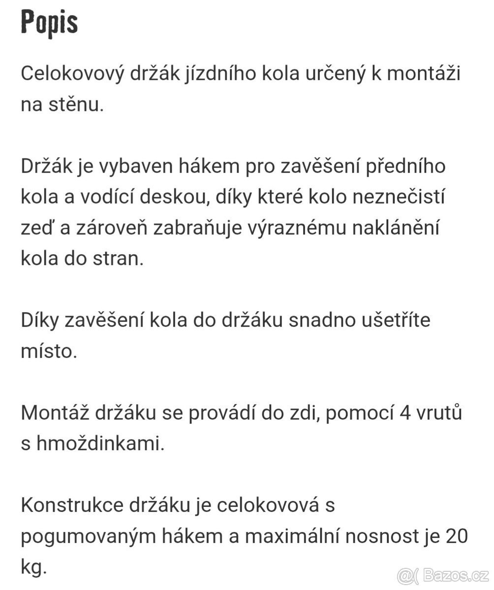 Nástěnný držák na kolo - 5