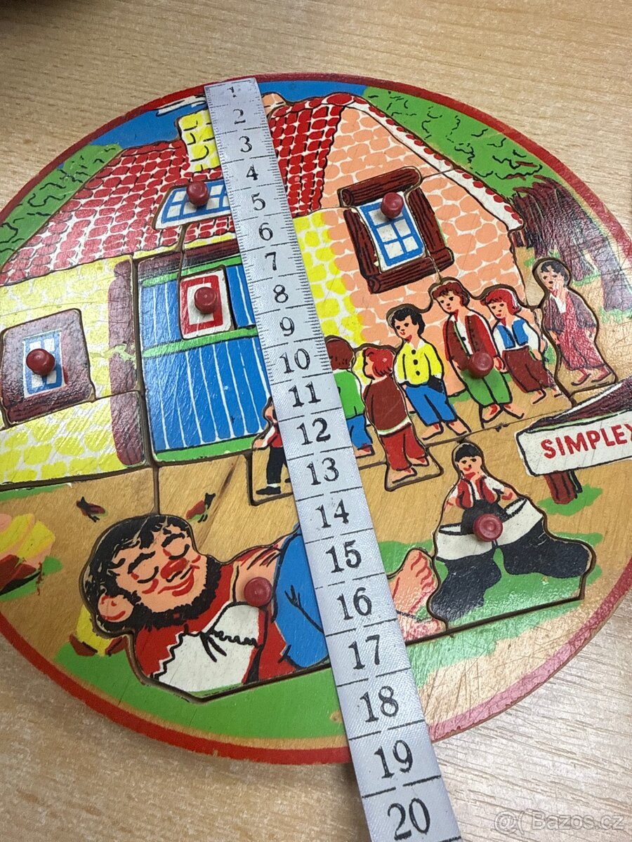 Retro dřevěné kulaté puzzle - Holandsko - 5