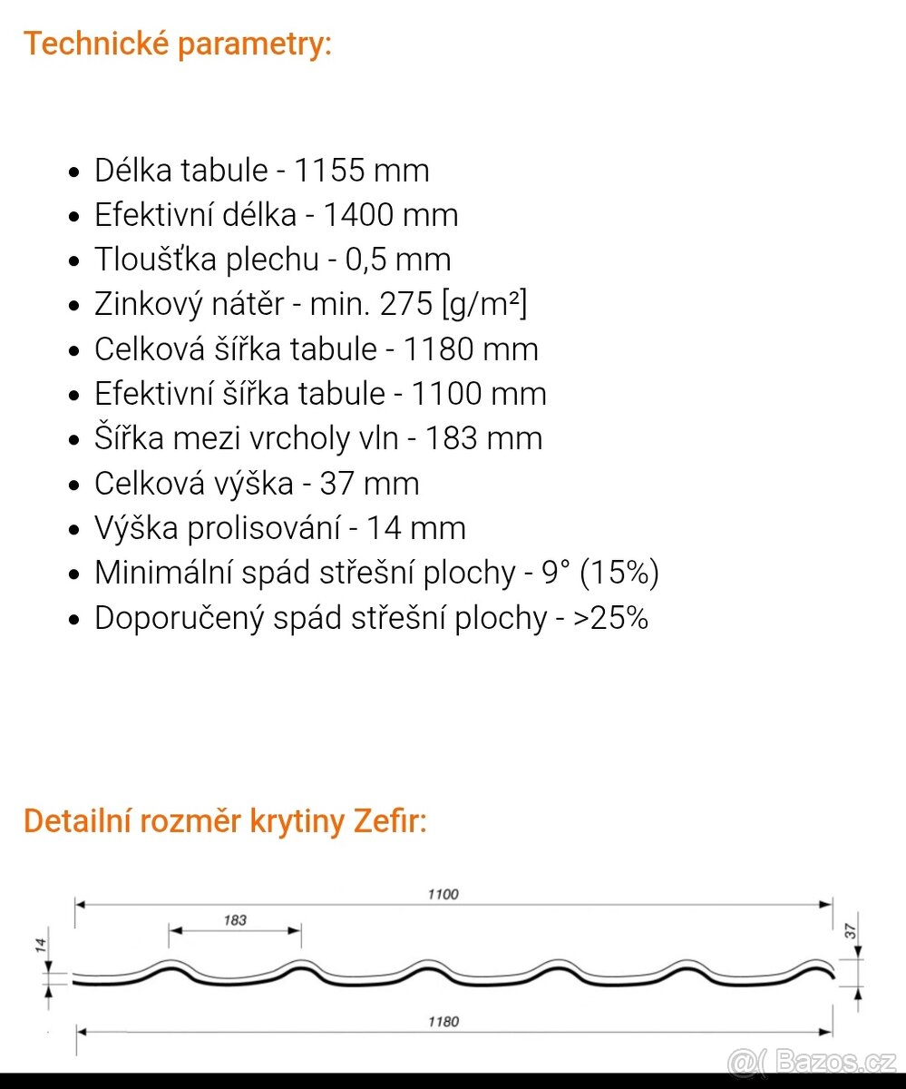 Plechová střešní krytina PROFI Zefir - 5