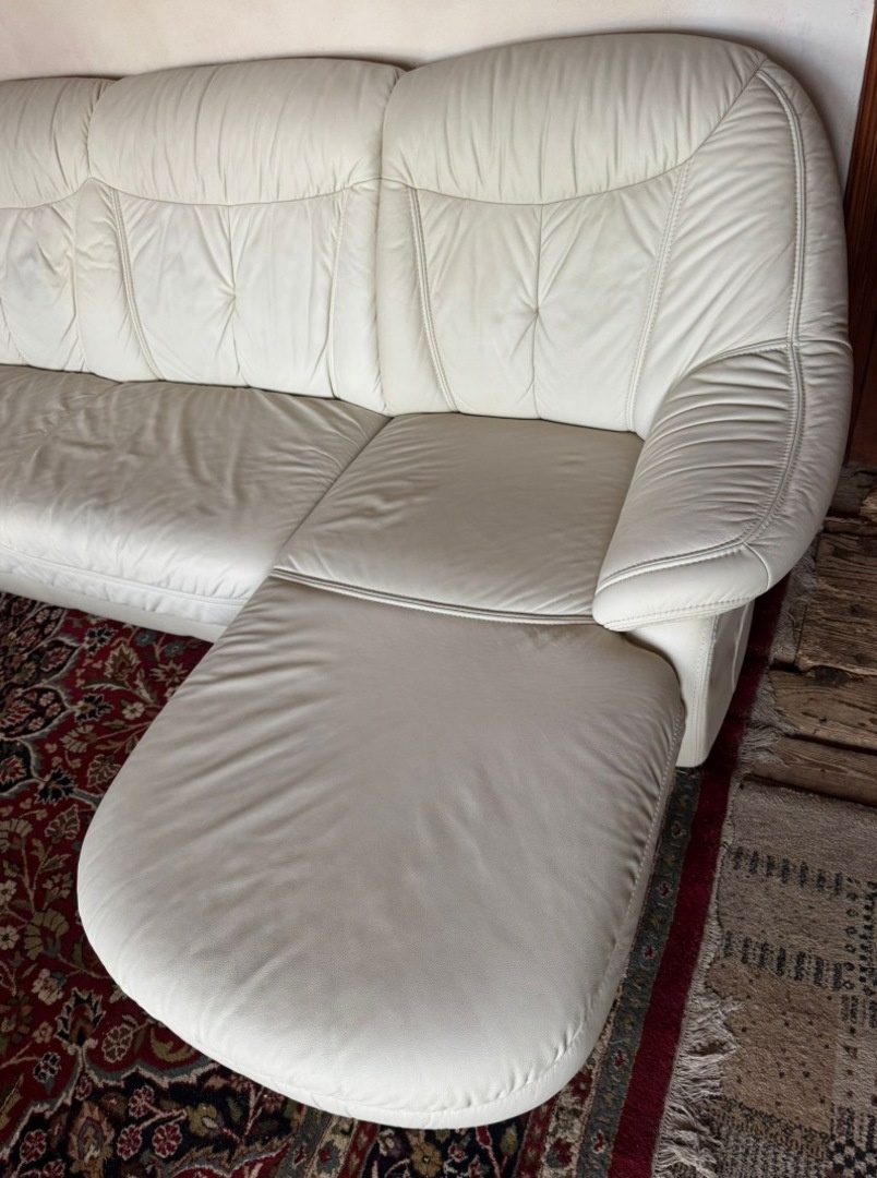 Světlá kožená sedačka do Účka, 4979 - 5