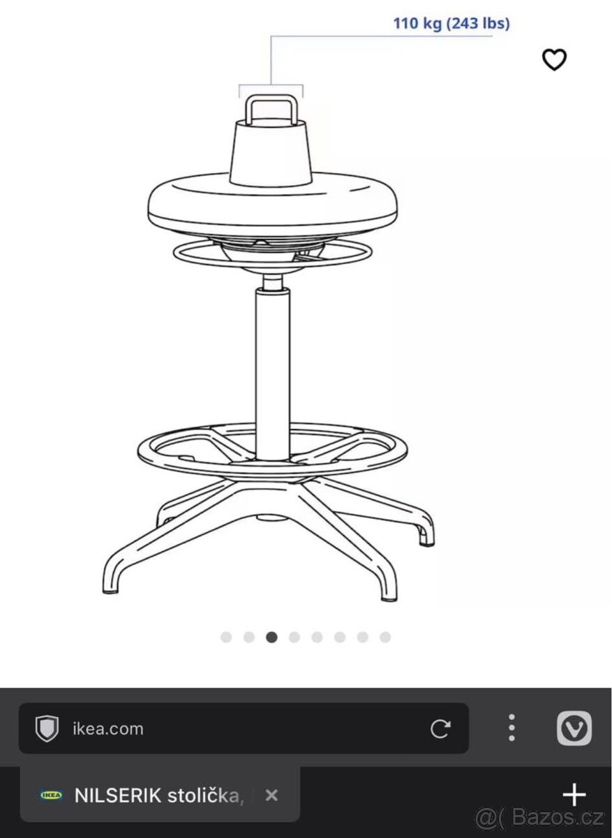 Židle / stolička IKEA NILSERIK jako nová - 5