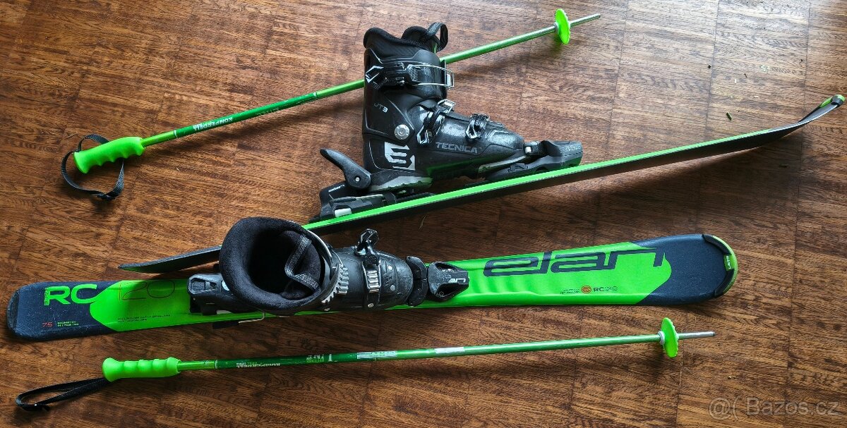 Set dětské lyže ELAN RC 120, lyžáky Technica 3, hůlky - 5
