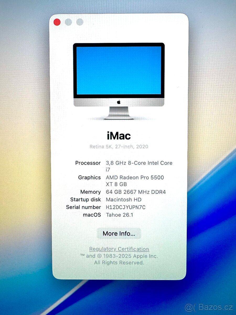 Apple iMac Retina 5K 27" i7 (2020), 64 GB RAM, 1 TB SSD - 5
