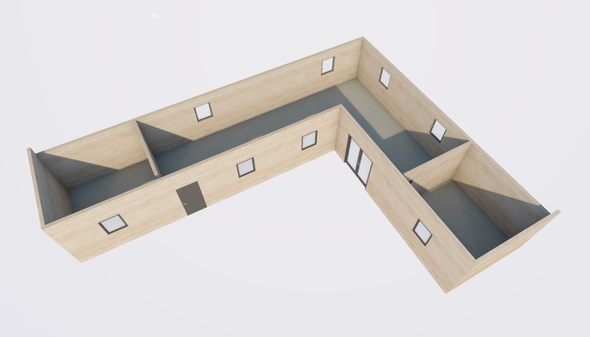 Sestává ze 2 obytných modulů 13x4 m - 5