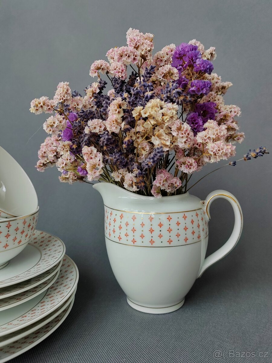 Krásná starožitná porcelánova sada Kaestner Saxonia 1929-37 - 5