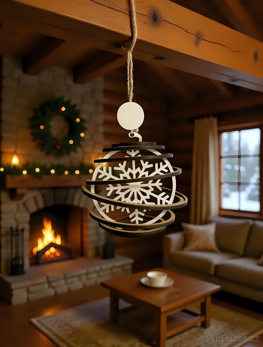 České přírodní dřevěné ozdobičky - 5