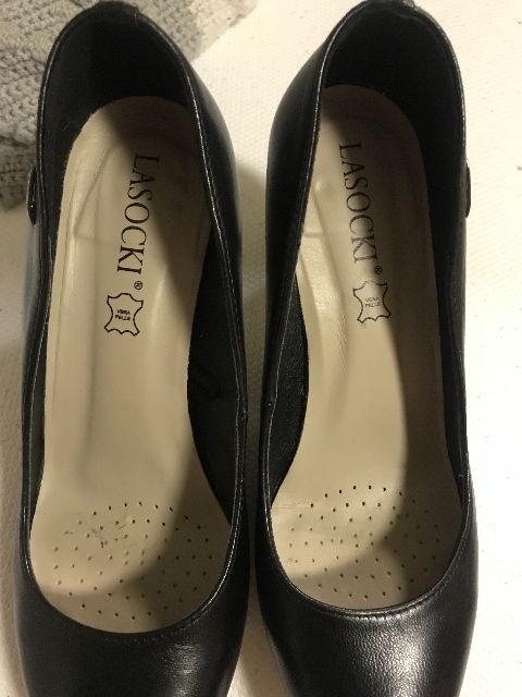 Kožené lodičky, střevíce Lasocki, černé - 5