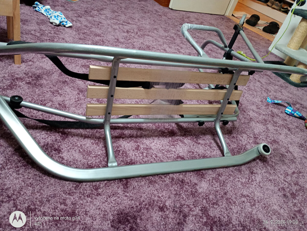 Sáňky Kunert Rocker s fusakem - černé - TOP STAV - 5