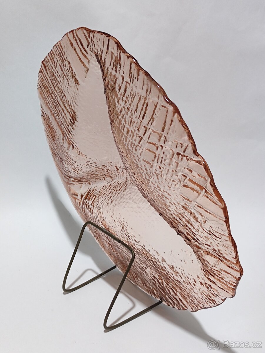 Pavel Pánek, tác, talíř, sklo vzor ,Juta', 30cm, pošta 79.- - 5