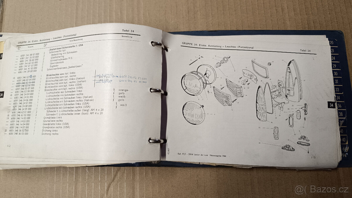 DKW Junior de luxe - 2 x katalog dílů originál - 5