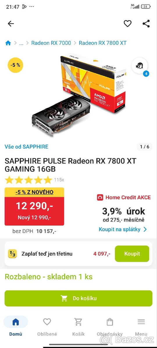 HERNÍ PC HALL 3000 I5 13400F RX 7800XT 16GB 32GB RAM - 5