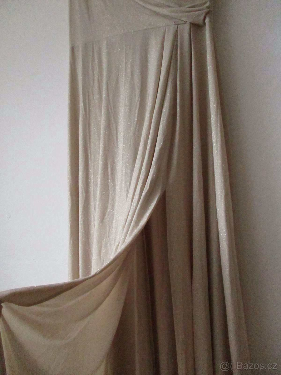 Dlouhé slavnostní šaty béžové Numoco XXL 44 - 5