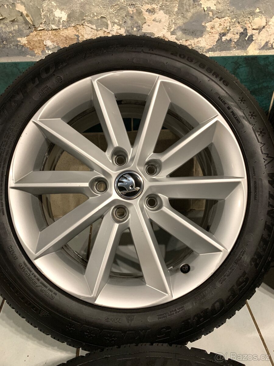 Alu kola Škoda R16 5X112 ZIMNÍ PNEU 205/55 R16 7mm - 5