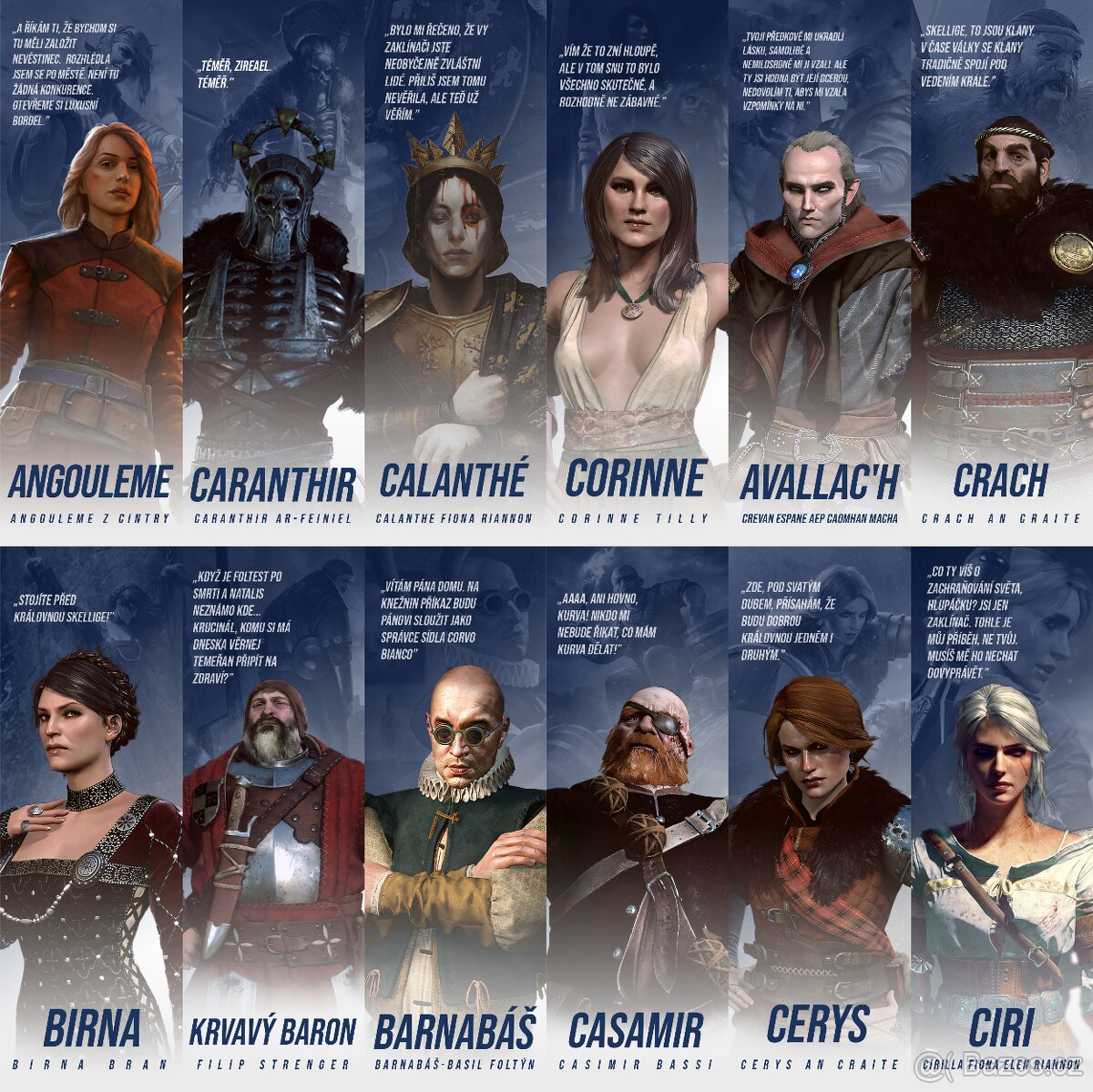 Zaklínač - Witcher - Hlavní postacy -Knižní záložky - 5