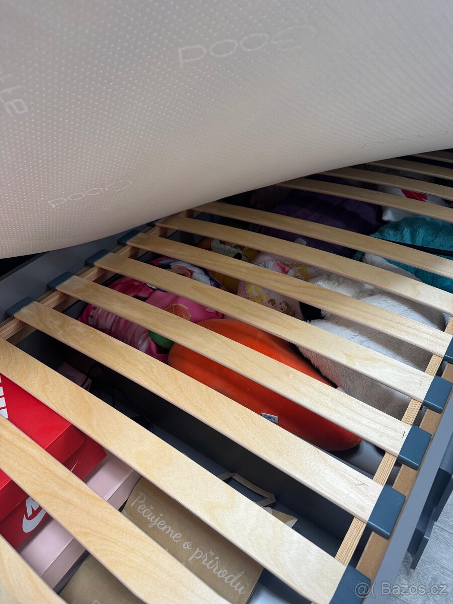 Rozkládací dětská postel s úložným prostorem a matrací - 5