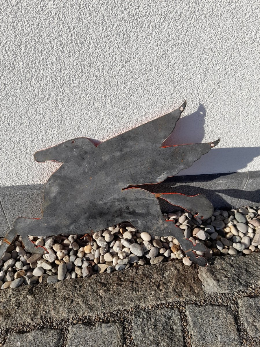 Stará reklamní cedule Mobil oil smalt - 5