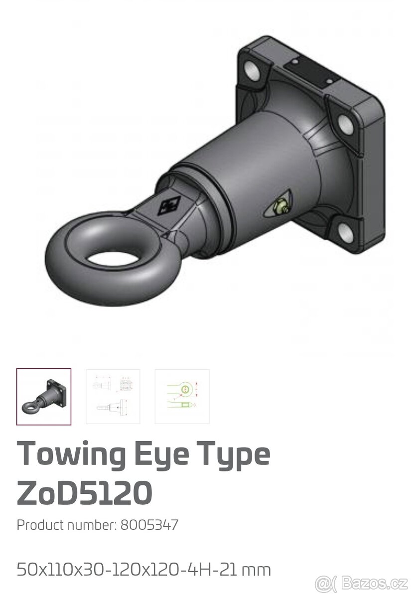 Tažné oko 50 Walterscheid k vyvážečce nové - 5