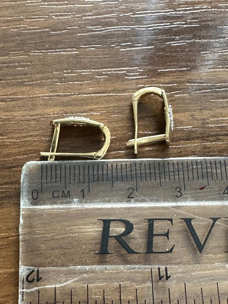 Zlaté náušnice s kamínky - 5