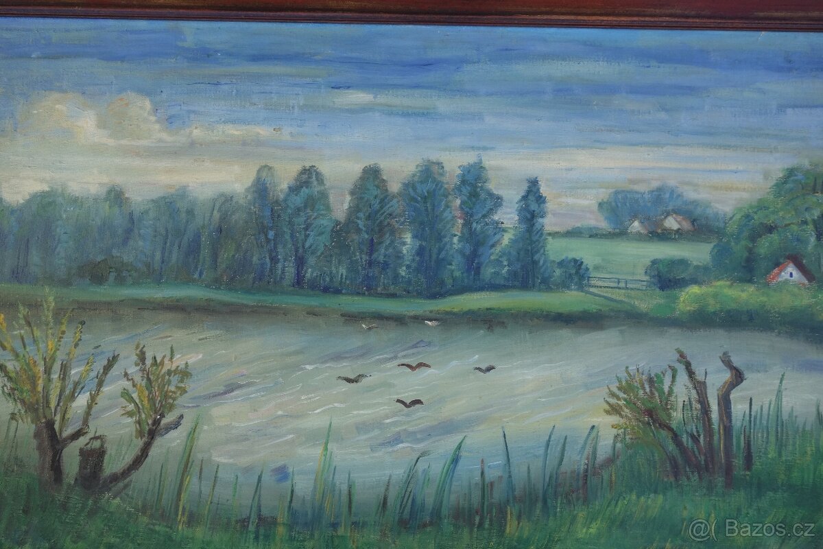 velký obraz - Helena Salichová - Rybník - olej na plátně - 5