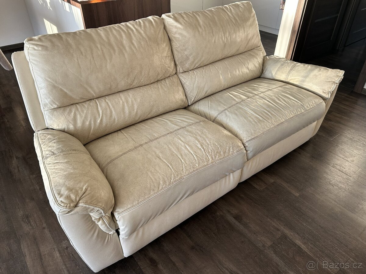 Kožené gauče s látkovými potahy - 5