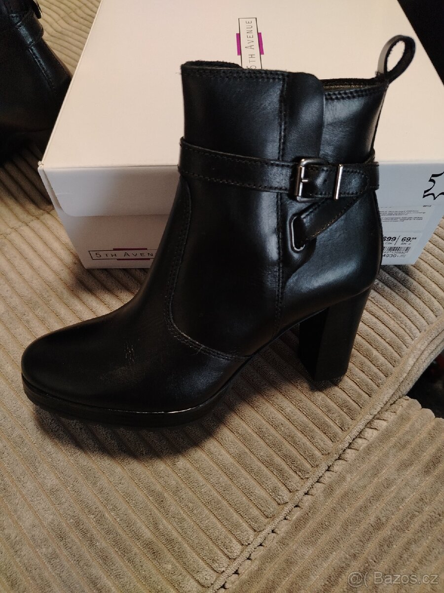 Kotníkové kožené kozačky - 5