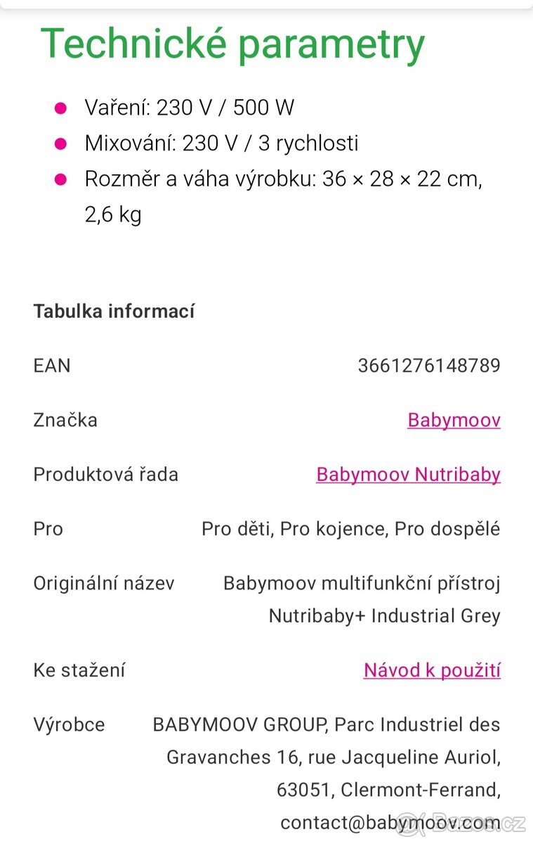Babymoův multifunkční přístroj Nutribaby++Industrial grey. - 5
