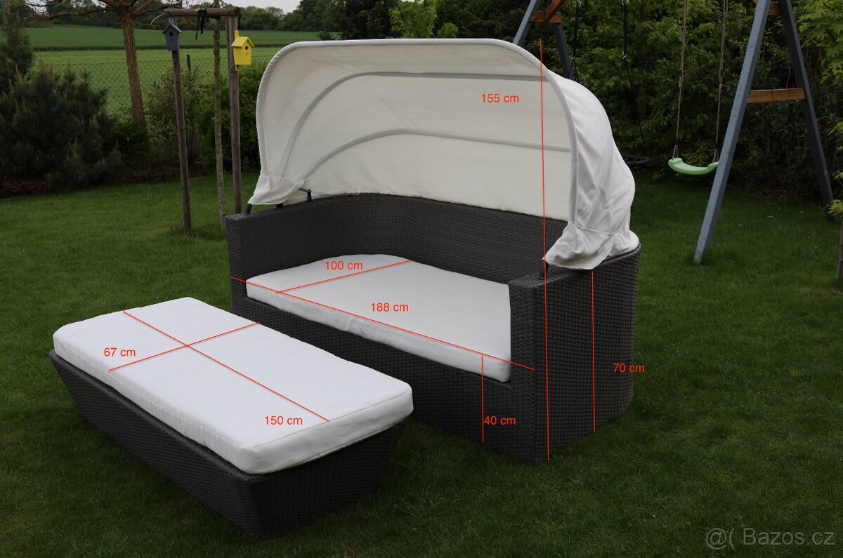 Ratanový zahradní gauč - 5