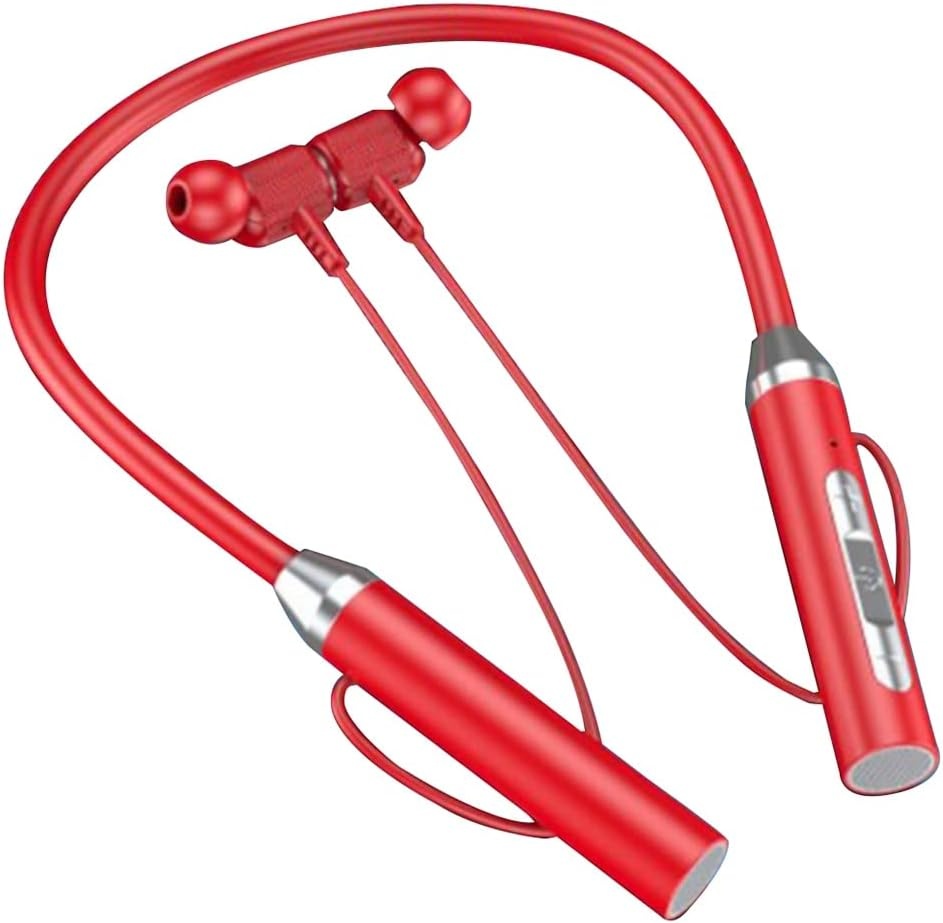 Bluetooth sluchátka přes krk v červené barvě - 5