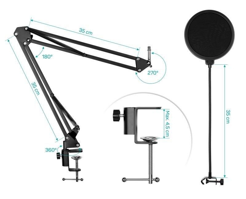 Prodám CONNECT IT USB Mikrofon se stolním ramenem ProMic, če - 5