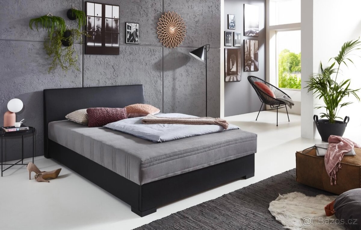 AKCE Postel 140x200 bílá / černá VÍCE KS NOVÝ - 5