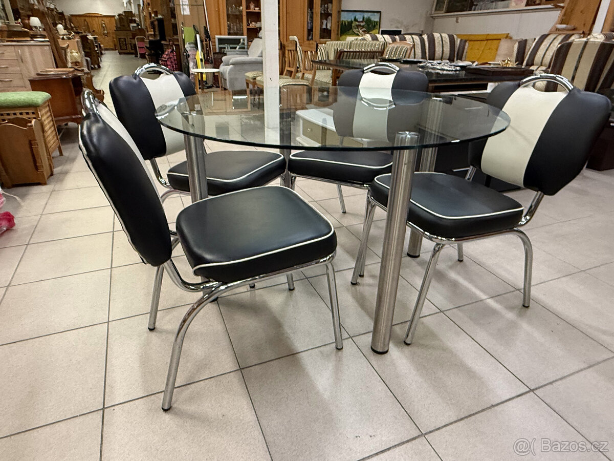 10 kusů chromovaných ,,Amerických" židlí - 5