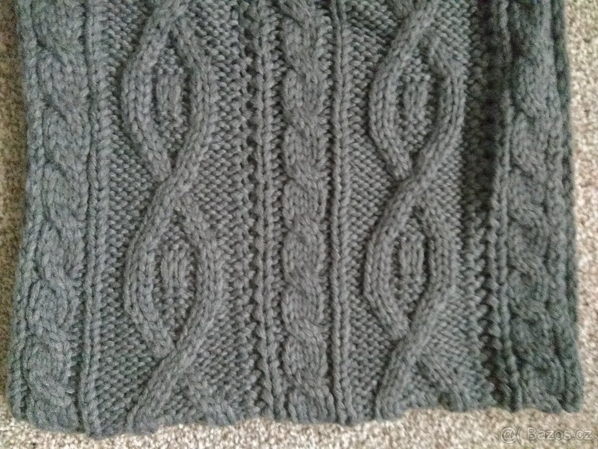 Nová unisex zimní pletená kruhová šála ALPINE PRO - šedá - 5