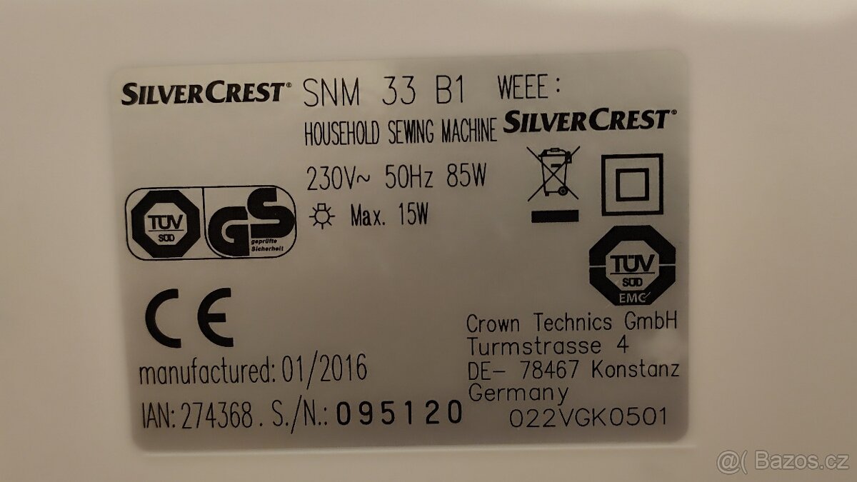 Šicí stroj SilverCrest SNM 33 B1 - 5
