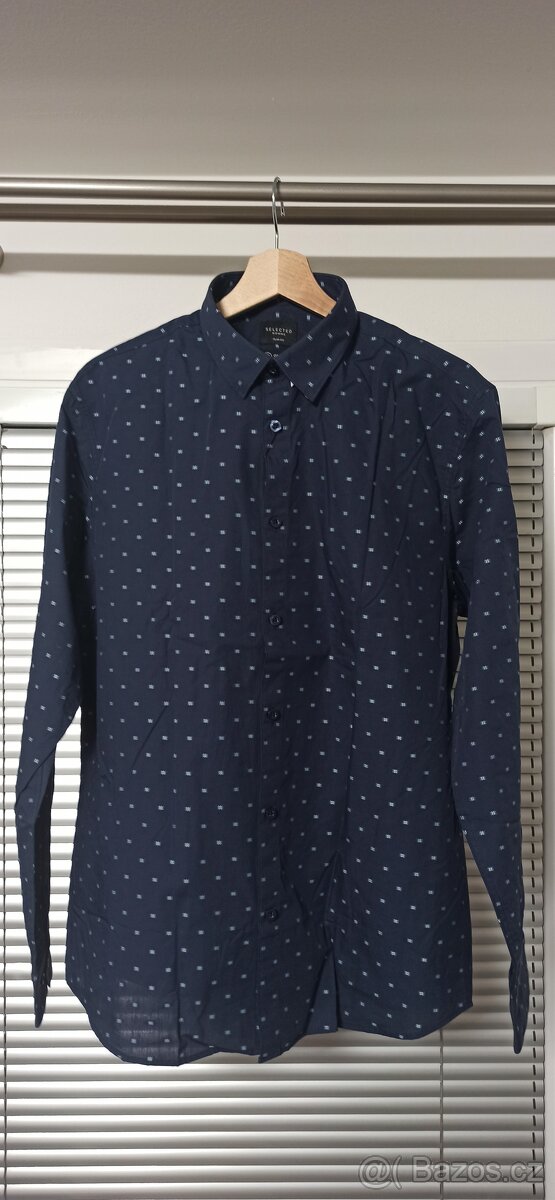 Nová pánská tmavě modrá košile s dlouhým rukávem - L/42 - 5