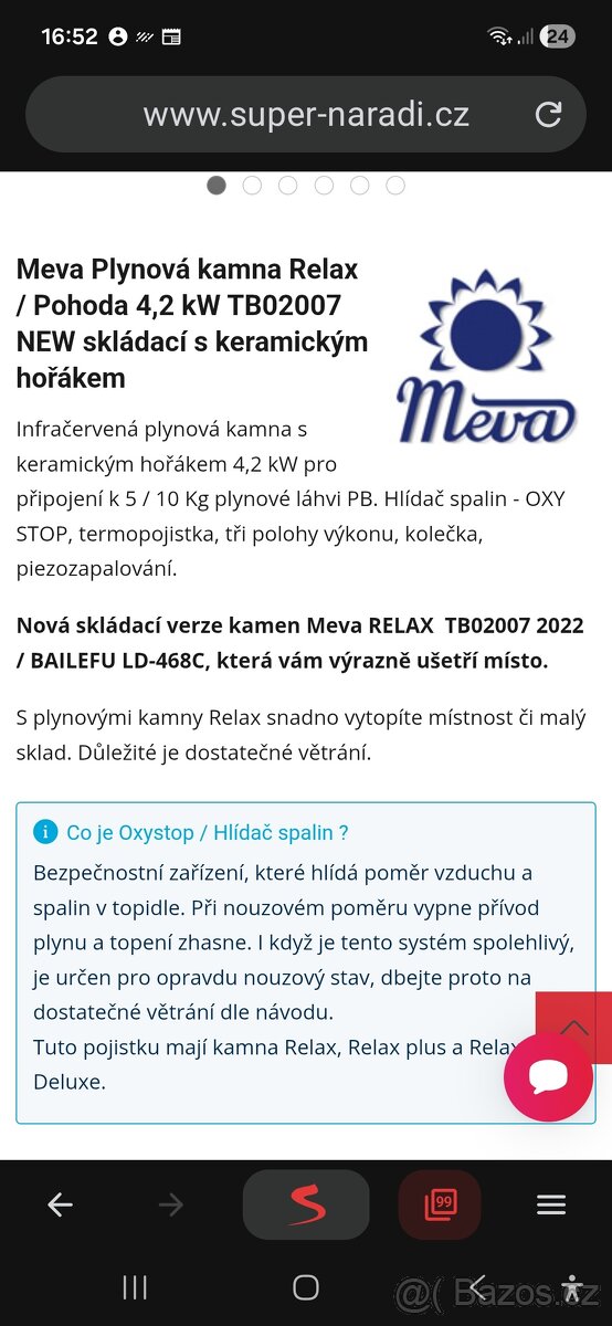 Plynové topidlo Meva - 5