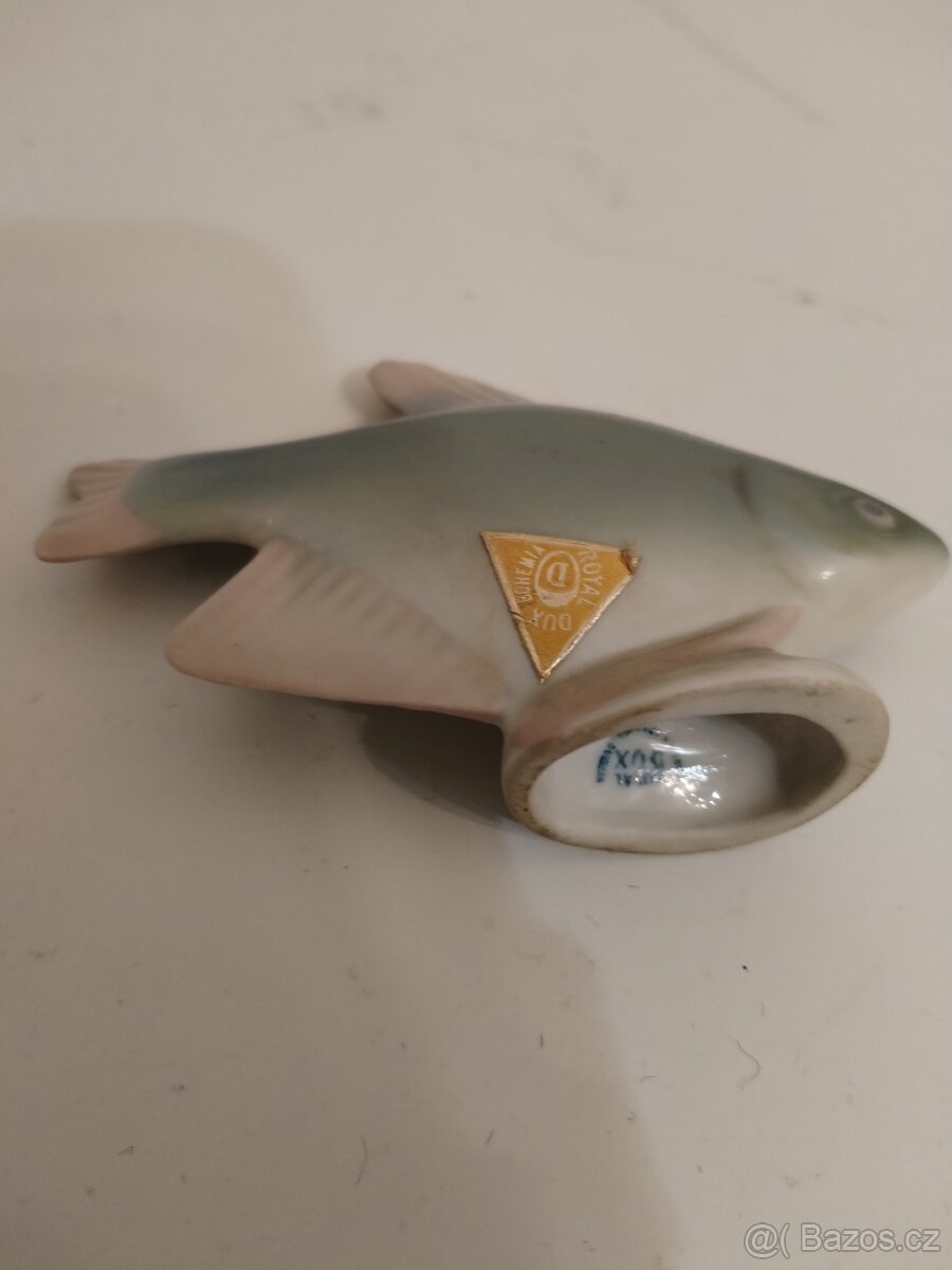 Retro porcelánová rybička Royal Dux. - 5