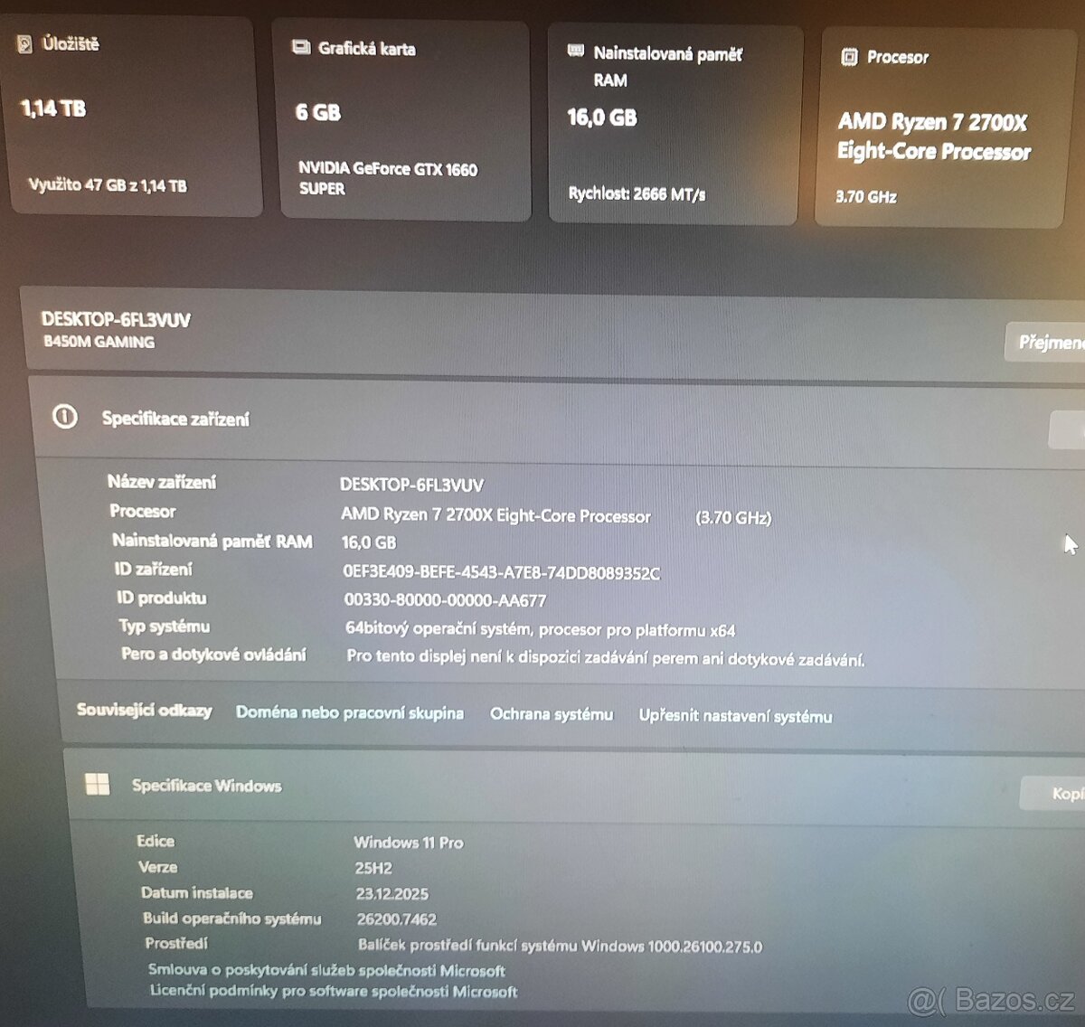 Herní PC Gigabyte Gaming Ryzen7 - 5