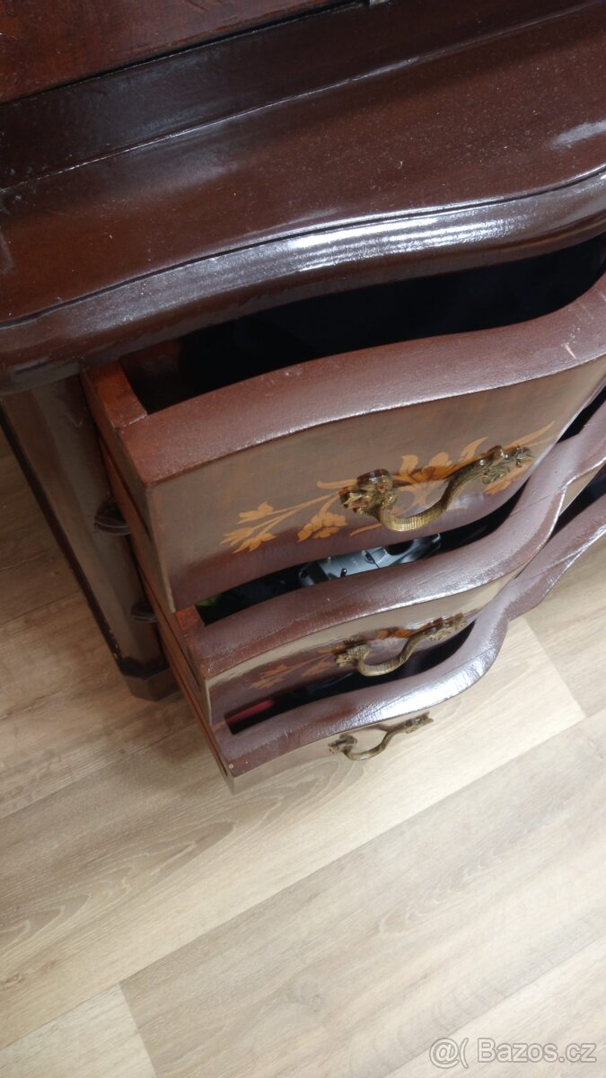 Nádherný intarzovaný sekretář, reprezentativní, rozložitelný - 5