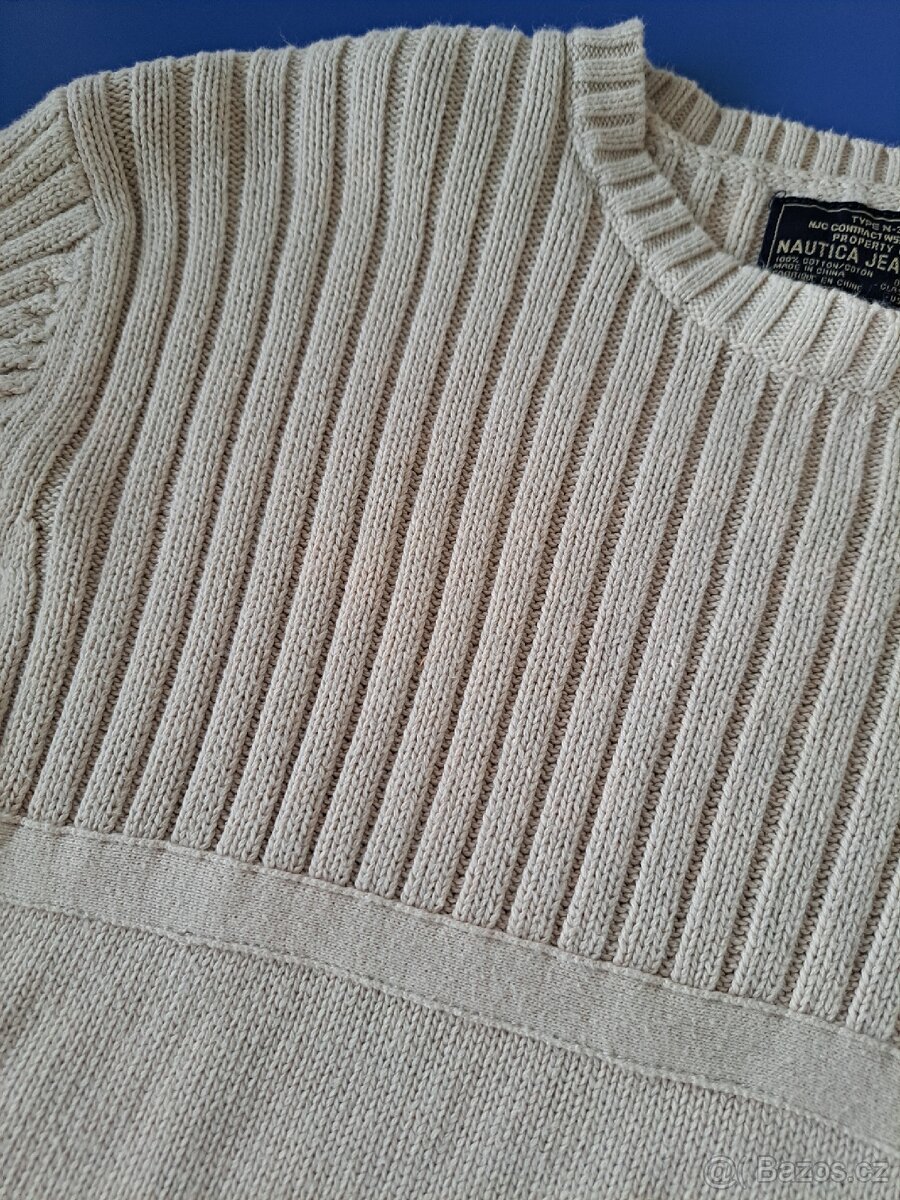 Béžový svetr značky Nautica - 5