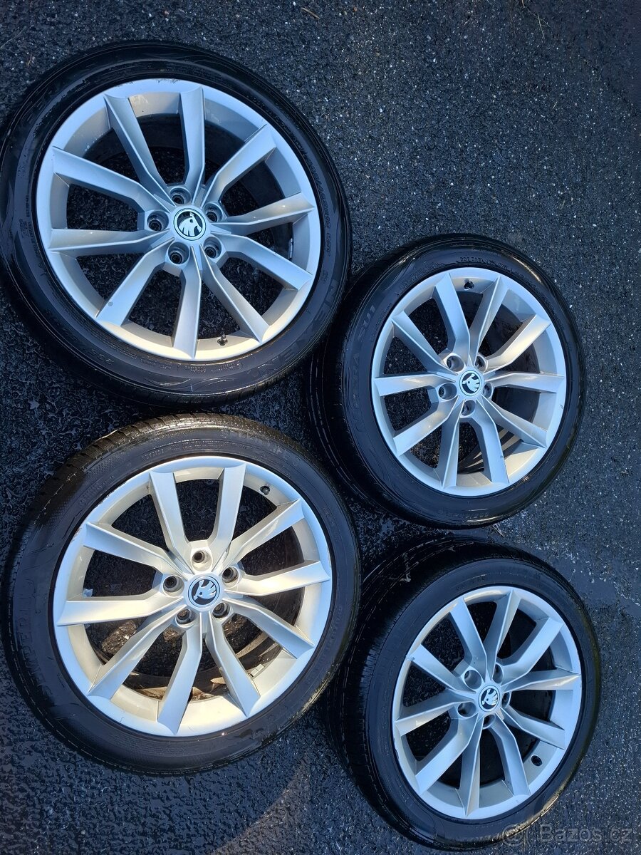 Alu kola 18" 5x112 Skoda Superb Modus s pneu 235/45R18 - 5
