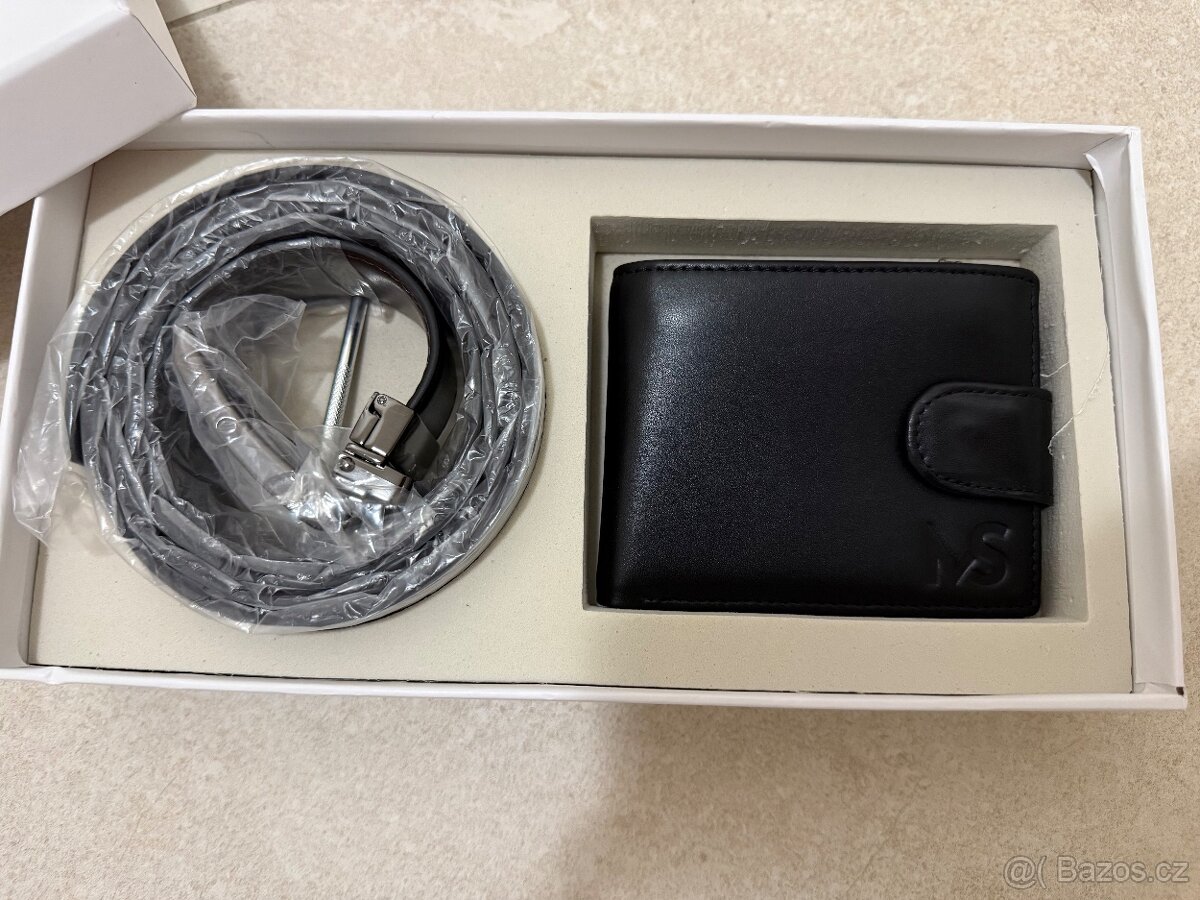 Pánský set – pásek + peněženka v dárkové krabičce - 5