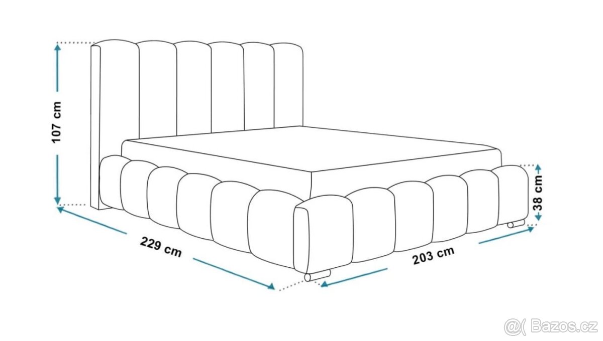 Krémová bouclé postel Talia - 5