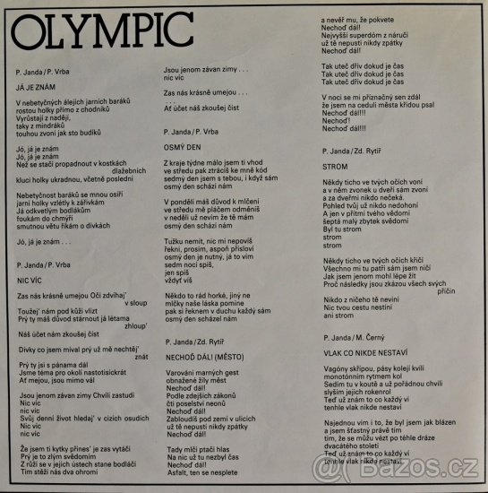 LP Olympic - V Lucerně (Supraphon 1982) včetně přílohy - 5