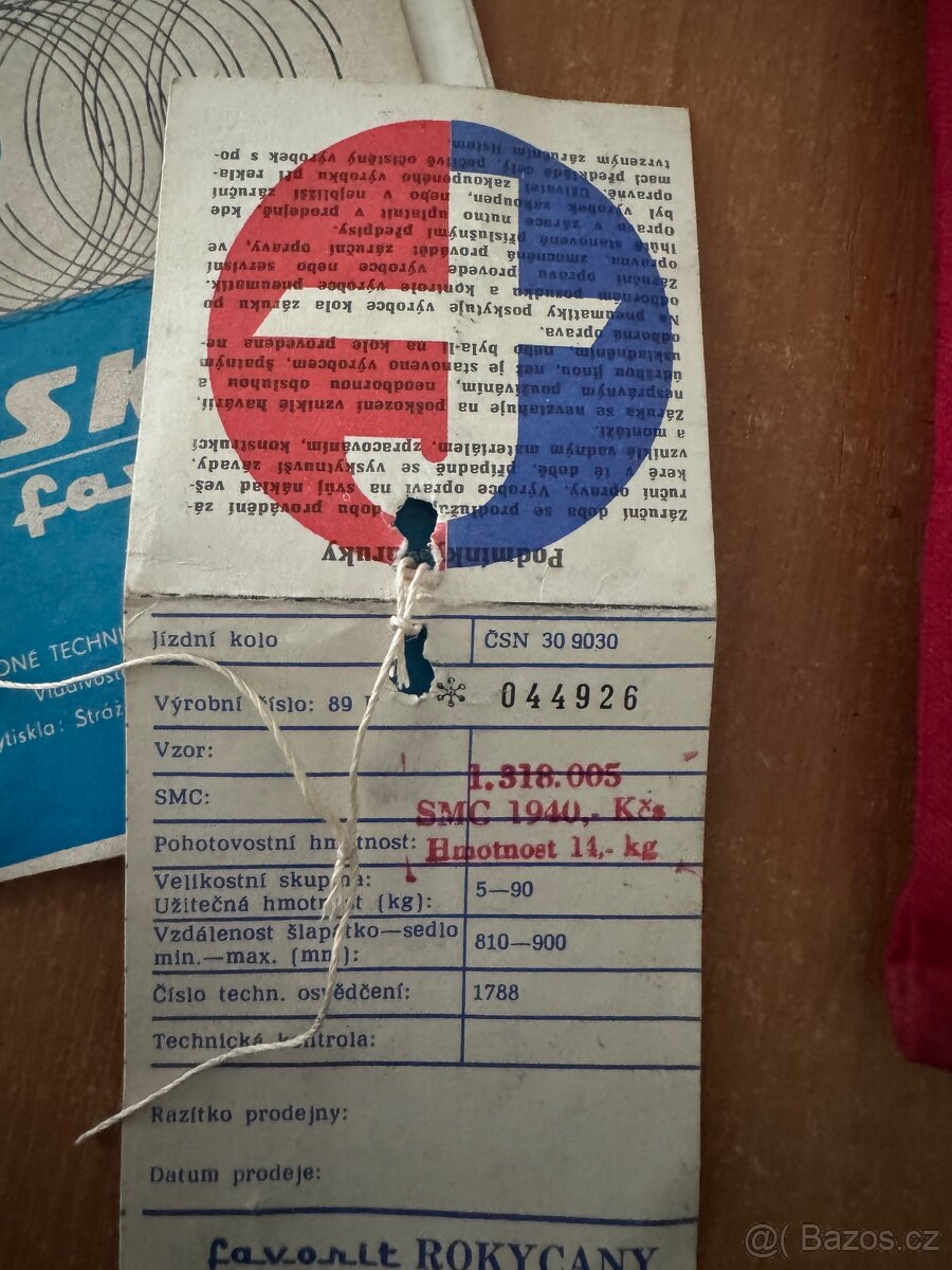 Kolo Favorit – původní stav, kompletní výbava - 5