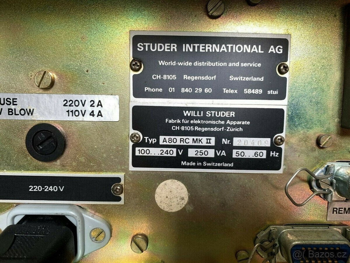 Studer A80RC mkII 14 2stopý hlavní zobcový flétnový magnetof - 5