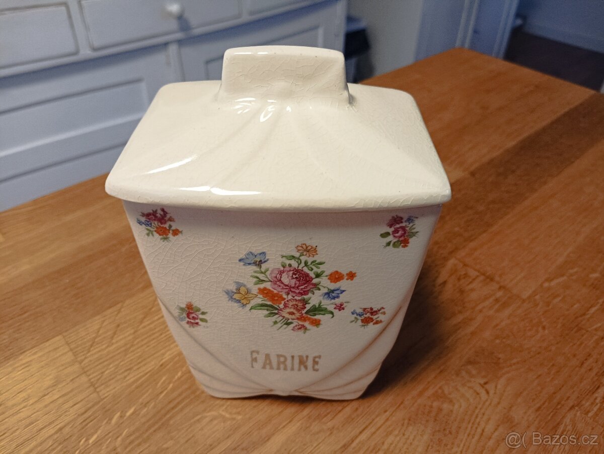 STAROŽITNÁ ART DECO FAJÁNS DÓZA LABRUT & CIE, GRIGNY - 5