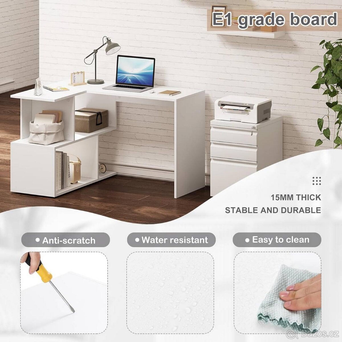 Rohový pracovní stůl NOVÝ - 5